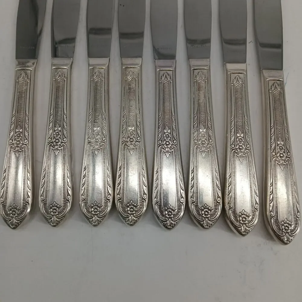 8X BK 1937 Rogers Silverplate Cotillion Collection Butter Knives Flatware